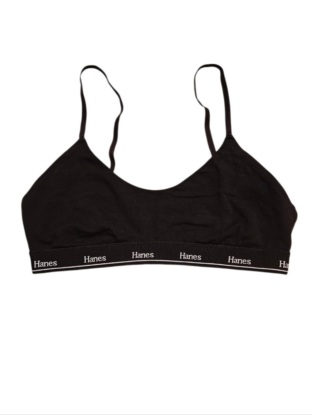 Hanes M adjustable Cotton Bra Bralette Medium Black